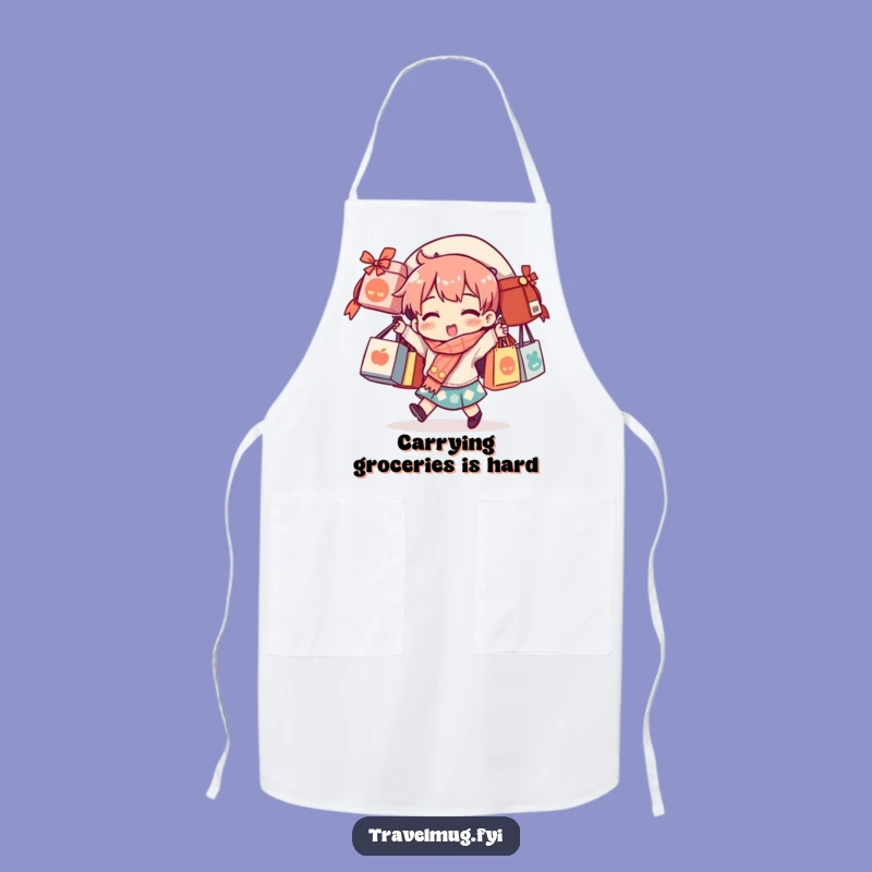 Funny Souvenir Bag Balance Apron - Hilarious Kitchen Wear for Shoppers