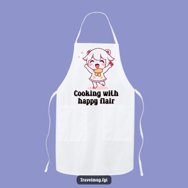 Funny Kawaii Souvenir Apron: Happy Dance Kitchen Fun, Hilarious Travel Gift!
