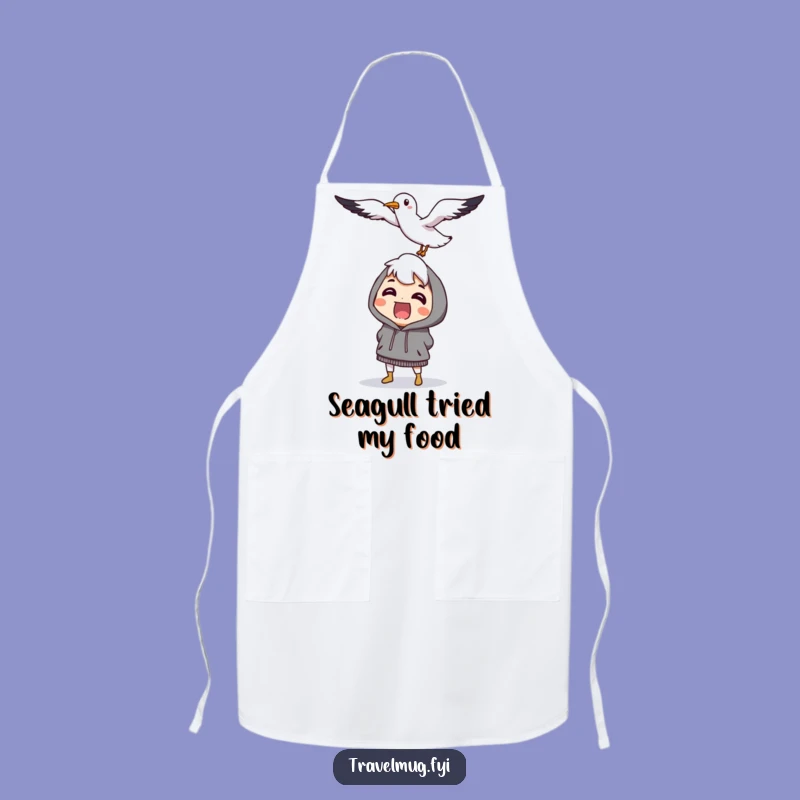 Funny Seagull Surprise Apron: Protect Clothes from Beach Mishaps, Cute Gift
