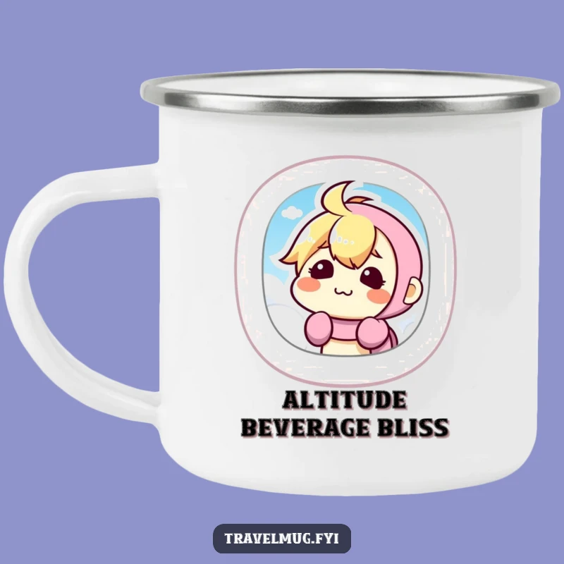 Funny Airplane View Camping Mug: Silly Kawaii Character Travel Fun!