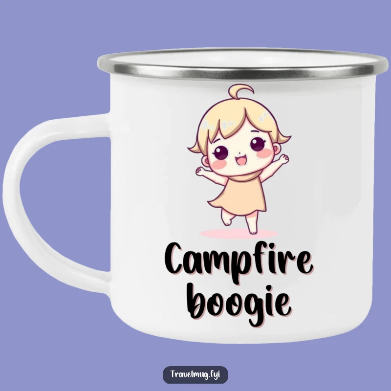 Funny Cute Character Happy Dance Camping Mug - Outdoor Cheer Gift