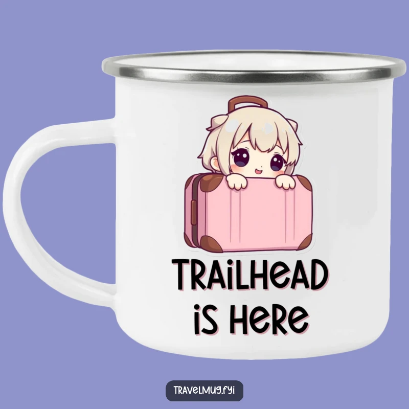 Funny Peeking Traveler Camping Mug: Adventure Fuel, a Rugged Funny Gift