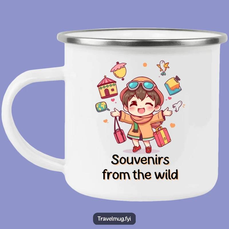 Funny Traveler Camping Mug: Juggling Souvenirs Outdoor Gift