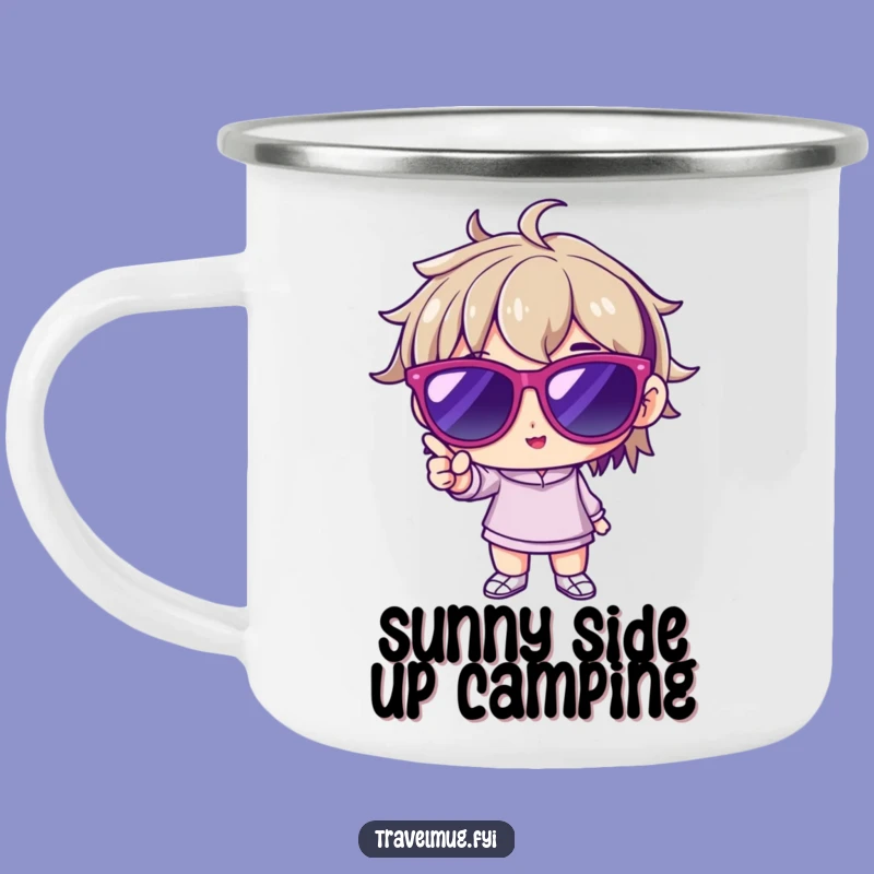 Funny Cool Character Camping Mug: Adventure Sunglasses Pose, Outdoor Gift