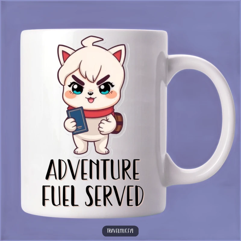 Funny 'Globetrotter' Mug: Character's Mischief Passport Adventure Gift