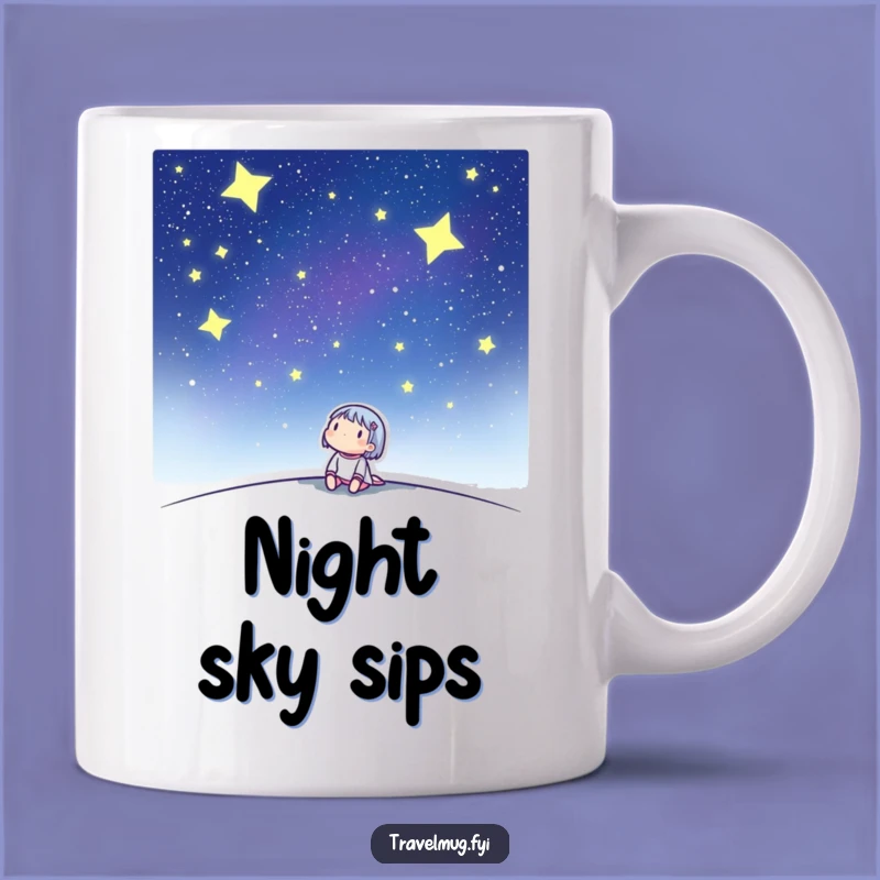 Funny 'Star Gazer' Mug: Character's Night Sky Wonder Gift Idea