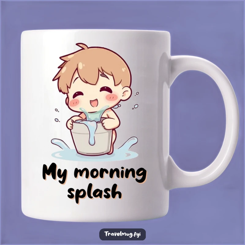 Funny Splash Mug: Playful Character with Tiny Bucket, Perfect Gift