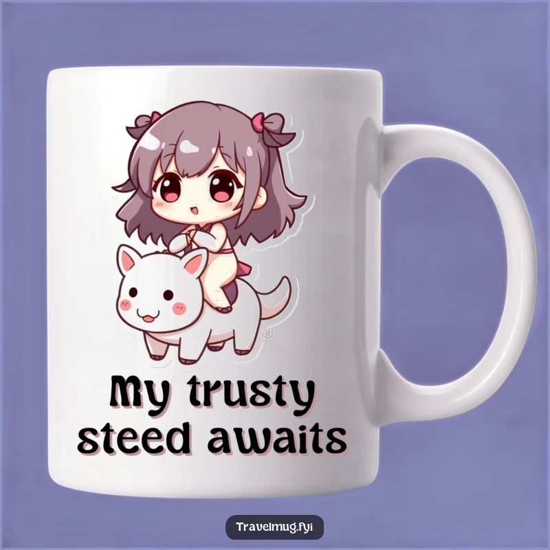 Funny Cute Character Riding Playful Creature Mug - Perfect Humorous Gift Idea