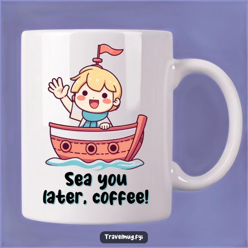 Funny Waving Boat Smile Mug - Hilarious Nautical Gift for Joyful Sailors