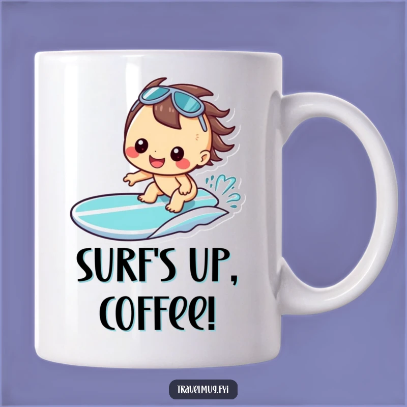 Funny Kawaii Surfer Mug - Cheerful Beach Fun Gift Idea