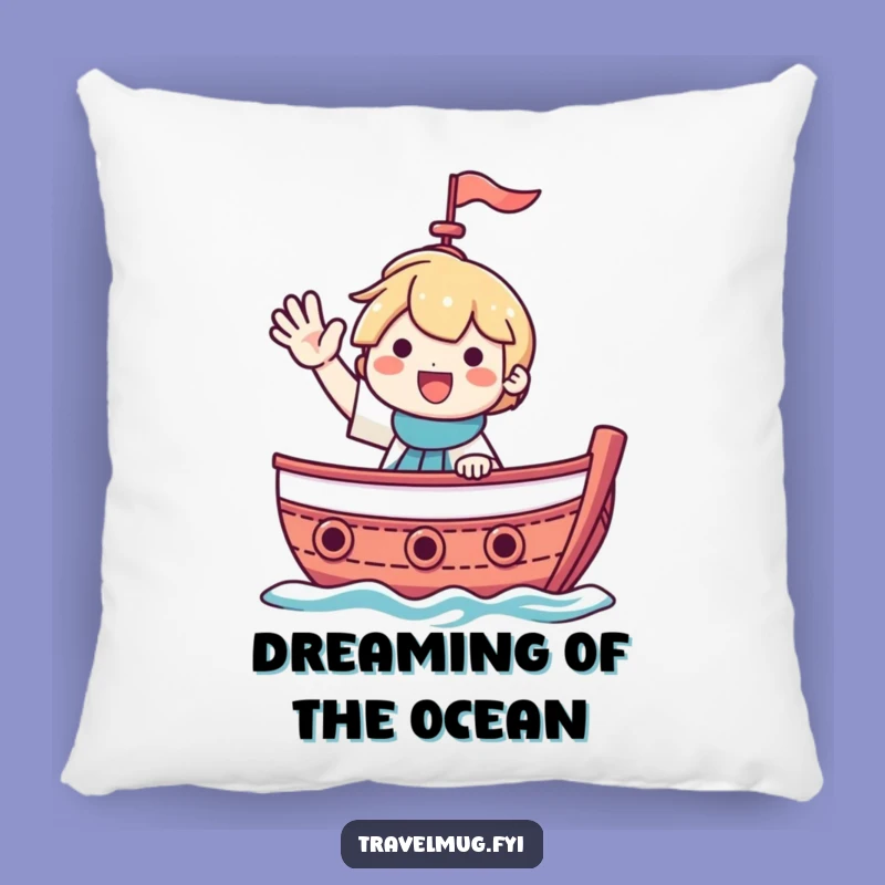 Funny Waving Boat Smile Pillow - Comfy & Hilarious Nautical Accent