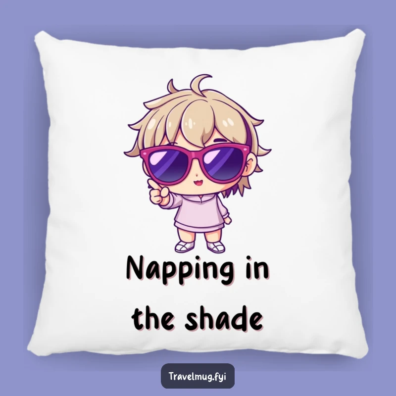 Funny Cool Character Pillow: Soft Sunglasses Pose, Cozy Sassy Gift