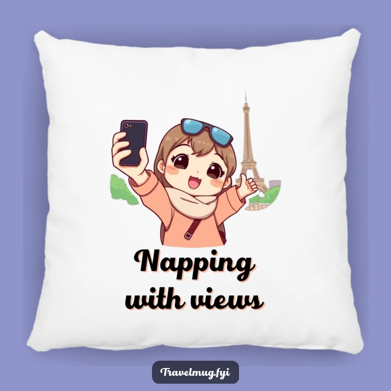 Funny Selfie Pillow a Cozy and Hilarious Accent for Travel Lovers