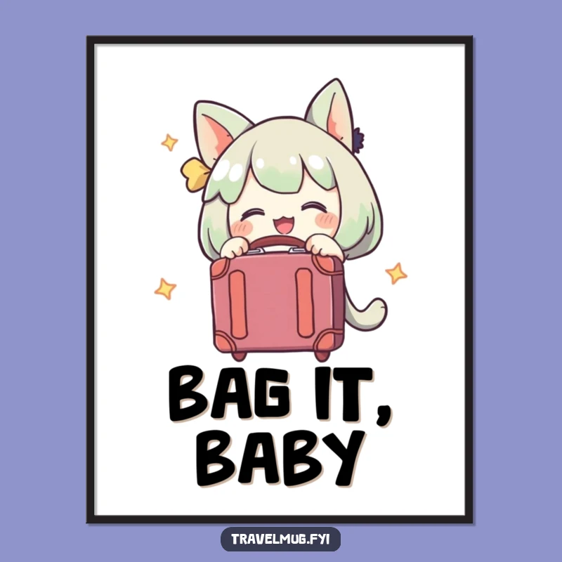 Funny Suitcase Embrace Print: Instant Travel Excitement Download