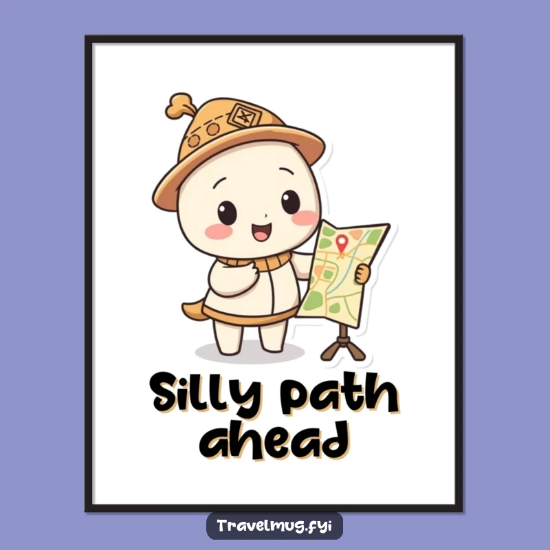 Funny Map Hat Digital Art Print a Hilarious Piece of Decor