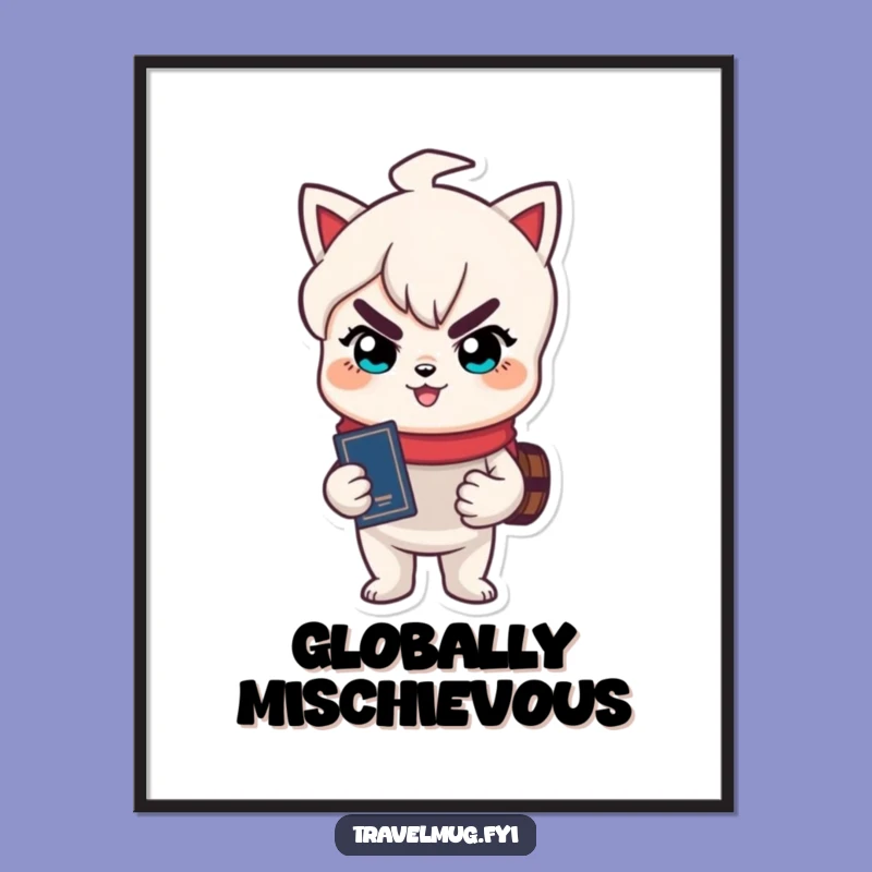 Funny 'Global Explorer' Digital Art: Character's Passport Printable Gift