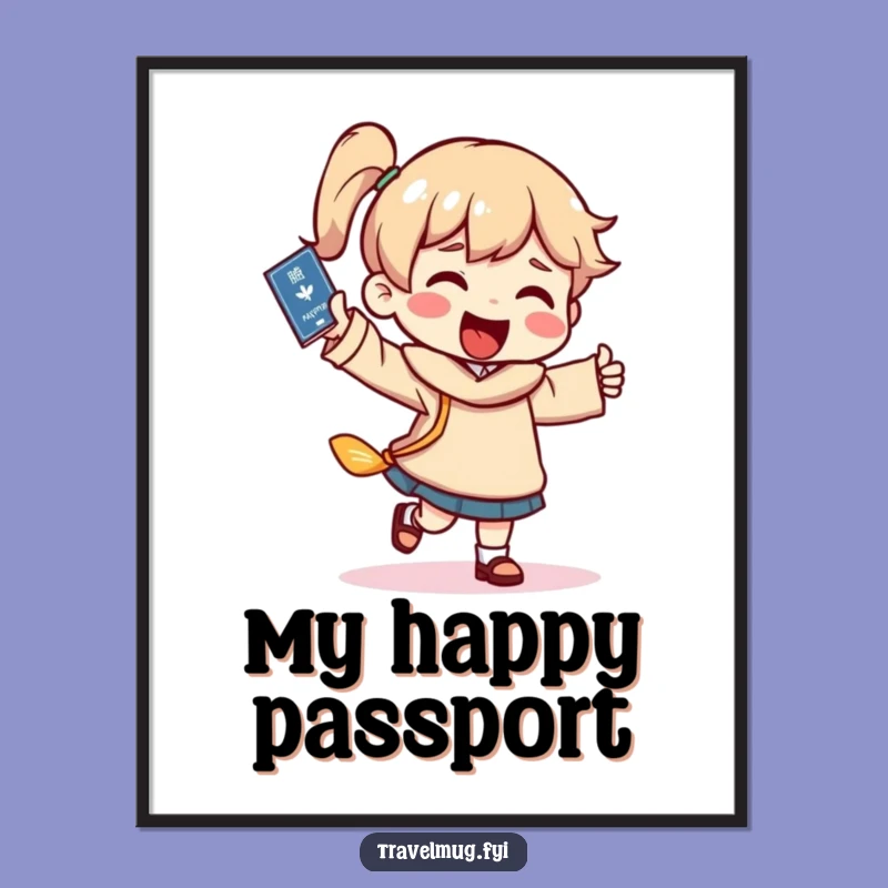 Funny Passport Dance Digital Art - Instant Happy Travel Decor