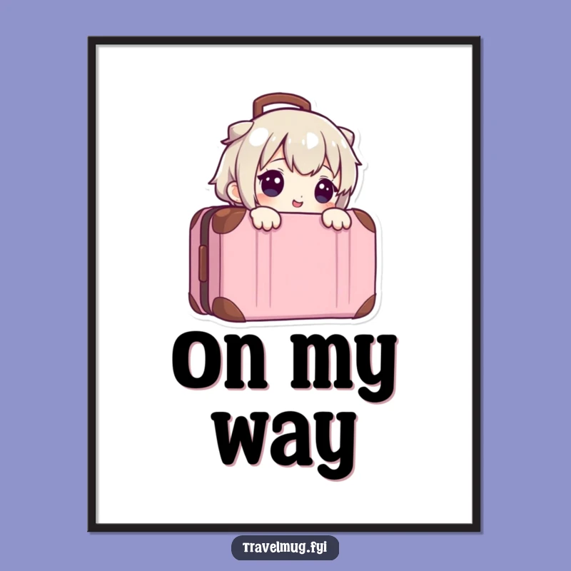 Funny Peeking Traveler Digital Art: Instant Adventure, a Unique Funny Gift