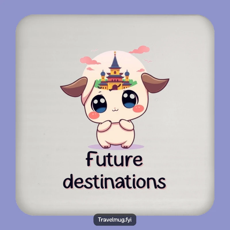 Funny Kawaii Landmark Coaster: Wide-Eyed Traveler Protection, Unique Gift
