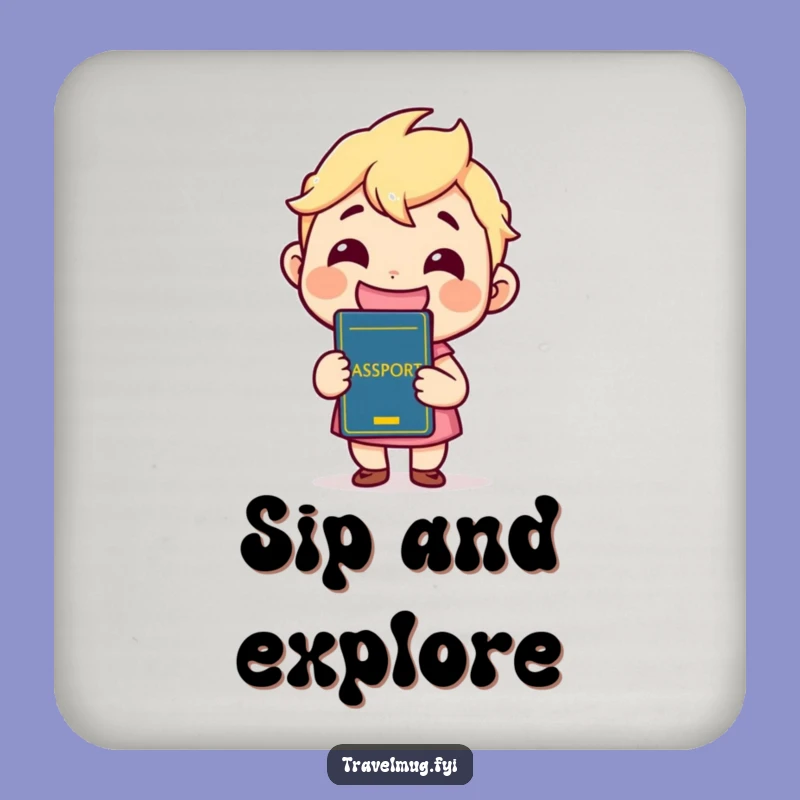 Funny Passport Ready Drink Coaster: Protect Surfaces with Travel Humor