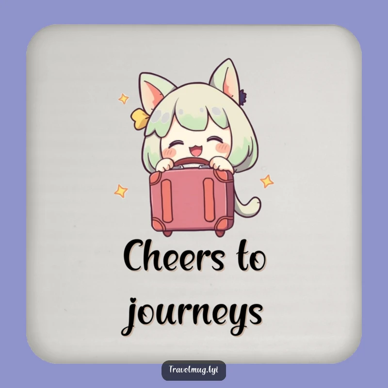 Funny Suitcase Hugger Coaster Set: Protect Surfaces with Travel Humor