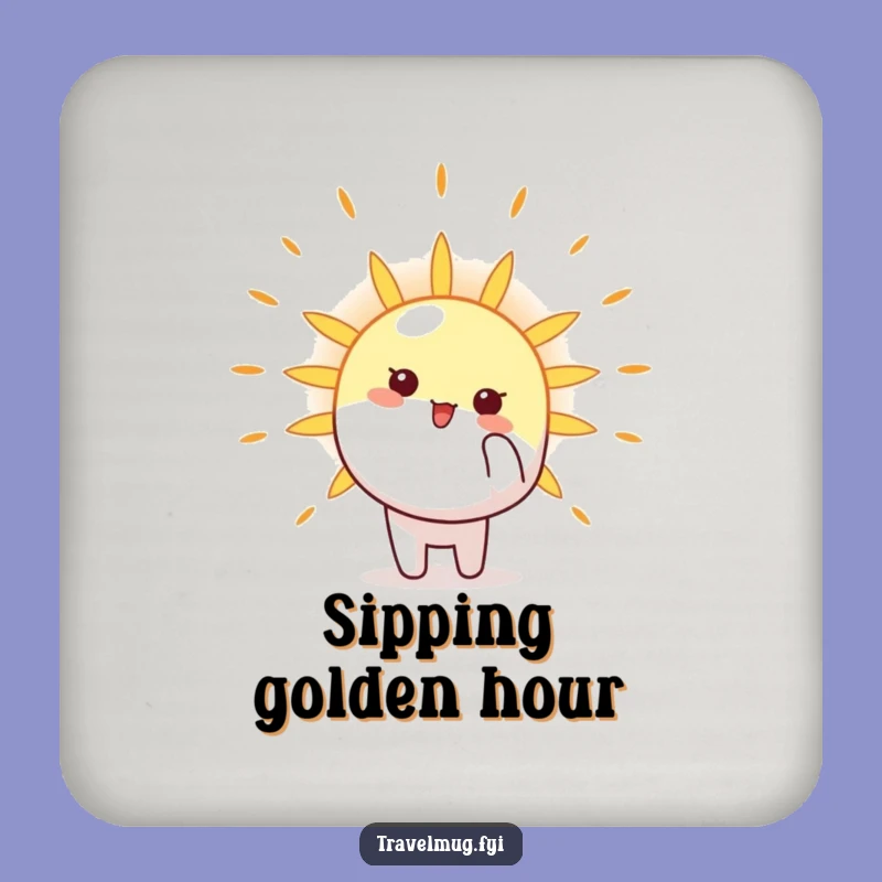 Funny Sun Pointer Drink Coaster: Protect Surfaces with this Cheerful Character Coaster Gift