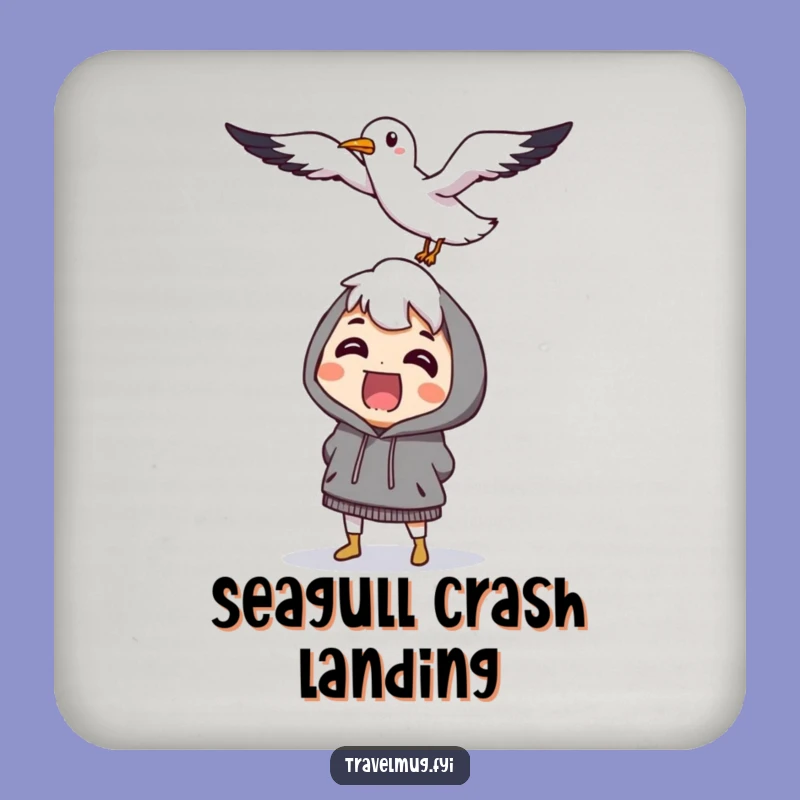 Funny Seagull Surprise Coaster Set: Protect Surfaces from Gulls, Hilarious Gift