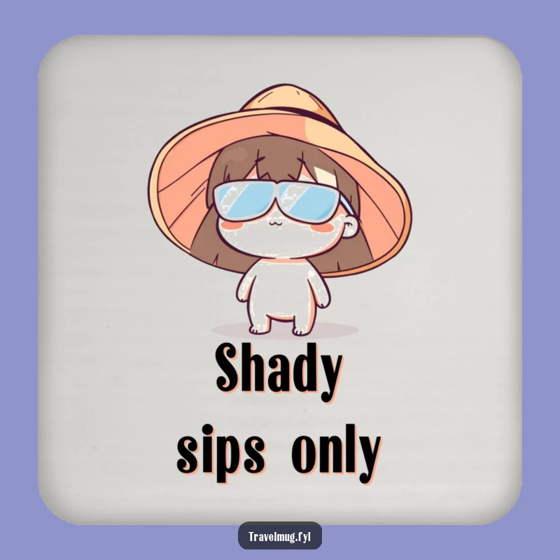 Funny Sun Hat Character Coaster - Protect Surfaces with Humor