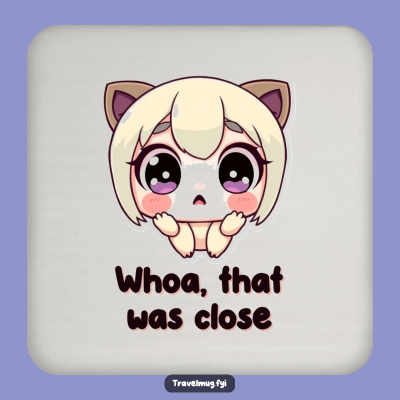 Funny Surprised Character Coaster: Protect Surfaces with Surprise, a Cute Funny Gift