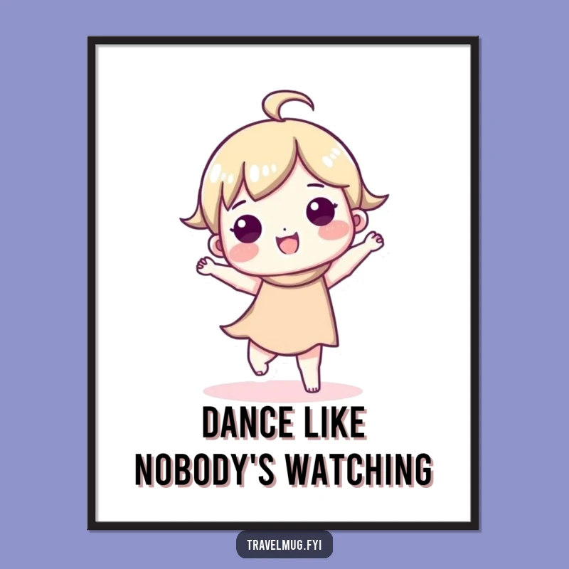 Funny Cute Character Happy Dance Poster - Vibrant Wall Art for Joyful Spaces