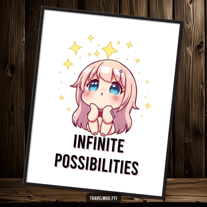 Funny poster depicting a character gazing in wonder at a constellation, a humorous and celestial piece of wall art.