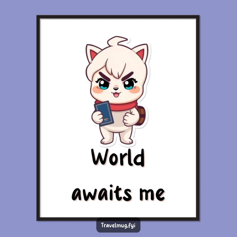 Funny 'Explore More' Poster: Character's Passport Adventure Art Print