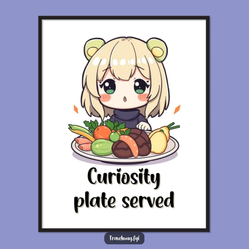Funny Food Surprise Poster: Exotic Plate Art, Hilarious Foodie Gift Decor