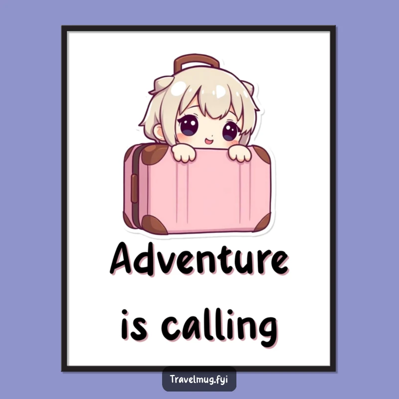 Funny Peeking Traveler Poster: Decorate with Adventure, a Unique Funny Gift