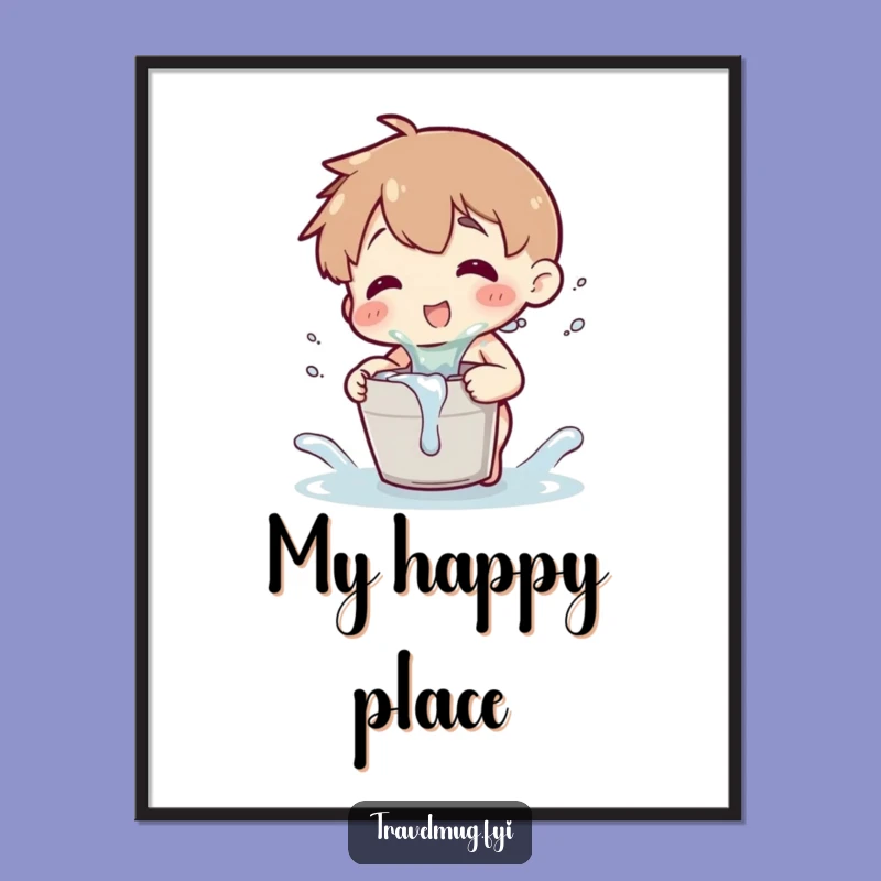 Funny Splash Poster: Tiny Bucket Art, Hilarious Wall Decor Gift