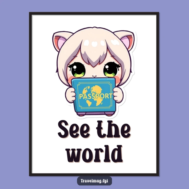 Funny Travel Art Print: Passport Wonder - Wall Art Funny Gift!