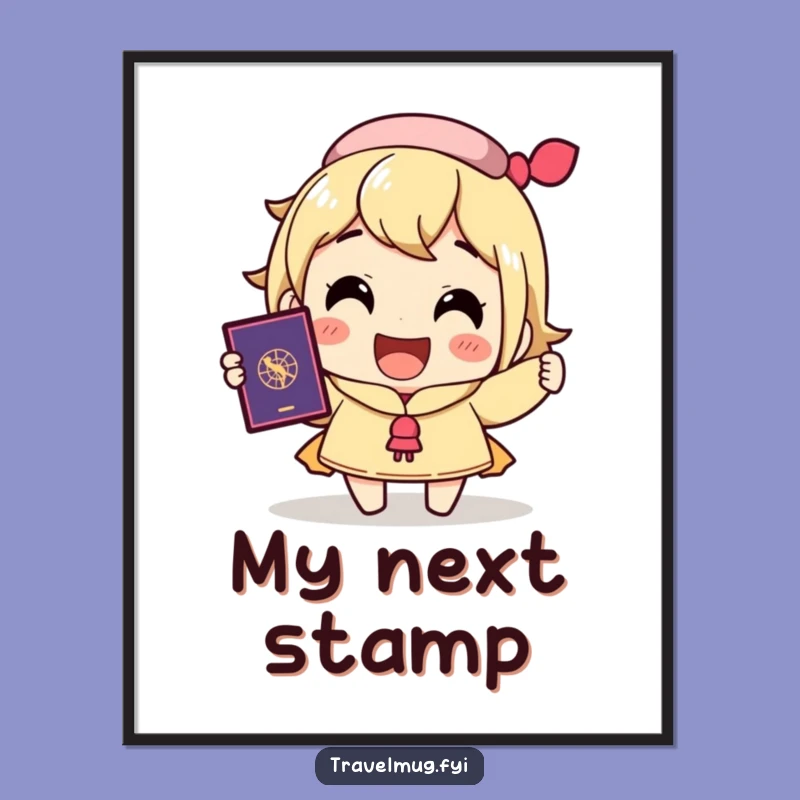 Funny Travel Poster: Joyful Passport Holder Art, Hilarious Wall Decor Gift