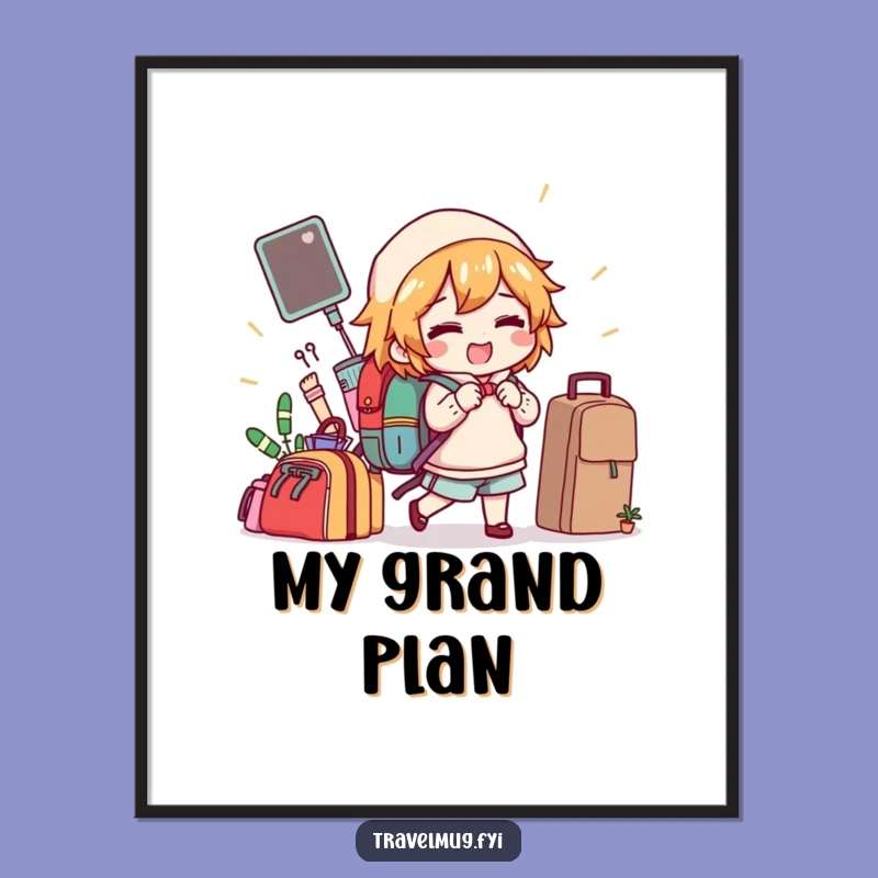 Funny Packing Poster: Comical Items Art, Hilarious Wall Decor Gift