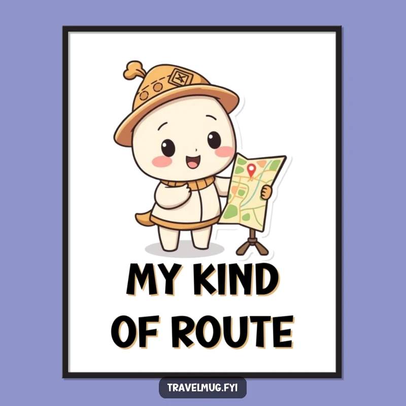 Funny Map Hat Poster a Hilarious Piece of Wall Art for Explorers