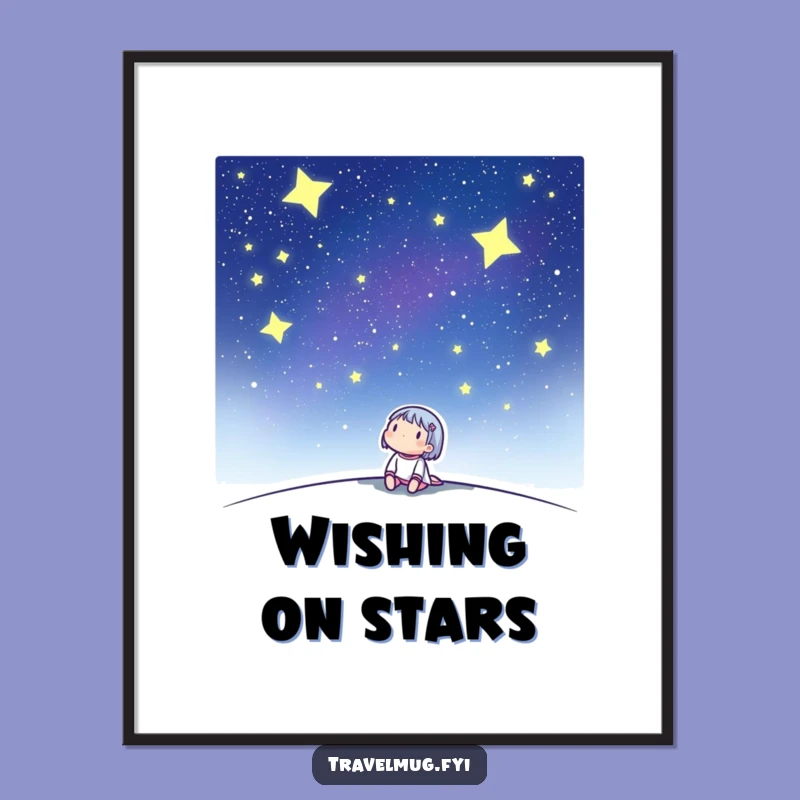 Funny 'Celestial Wonder' Poster: Character's Night Sky Art Print