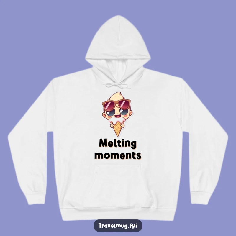 Cozy Funny Summer Hoodie: Character's Melting Treat, Warm Comfort Gift