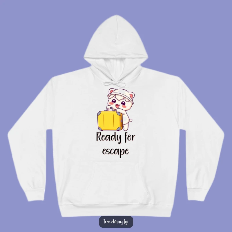 Funny Kawaii Suitcase Pointer Hoodie - Cozy Travel Lover Gift