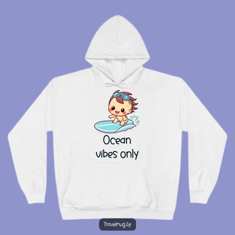 Funny Kawaii Surfer Hoodie - Cozy Beach Lover Gift