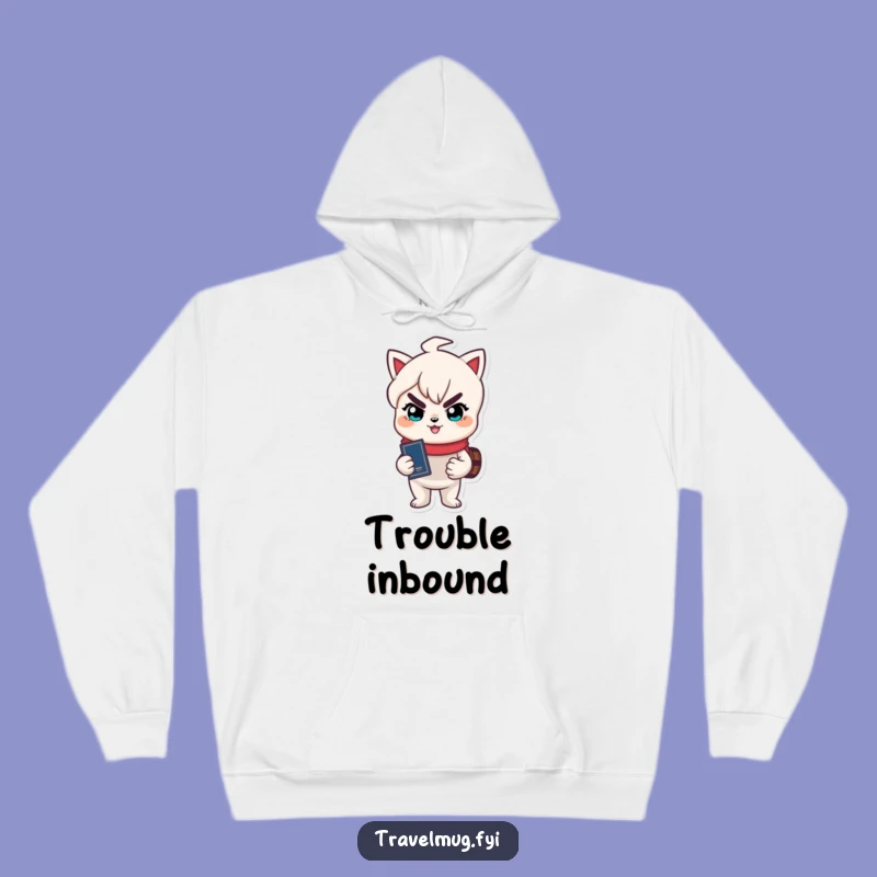Cozy Funny 'Travel Bug' Hoodie: Character's Passport Adventure Gift Apparel