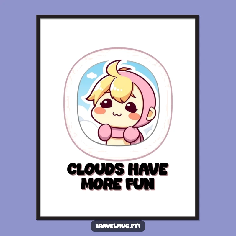 Funny Free Printable Wall Art: Kawaii Airplane Face, Downloadable Travel Decor Gift