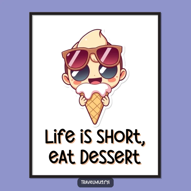 Free Printable Wall Art: Funny Melting Ice Cream, Quirky Downloadable Decor Gift