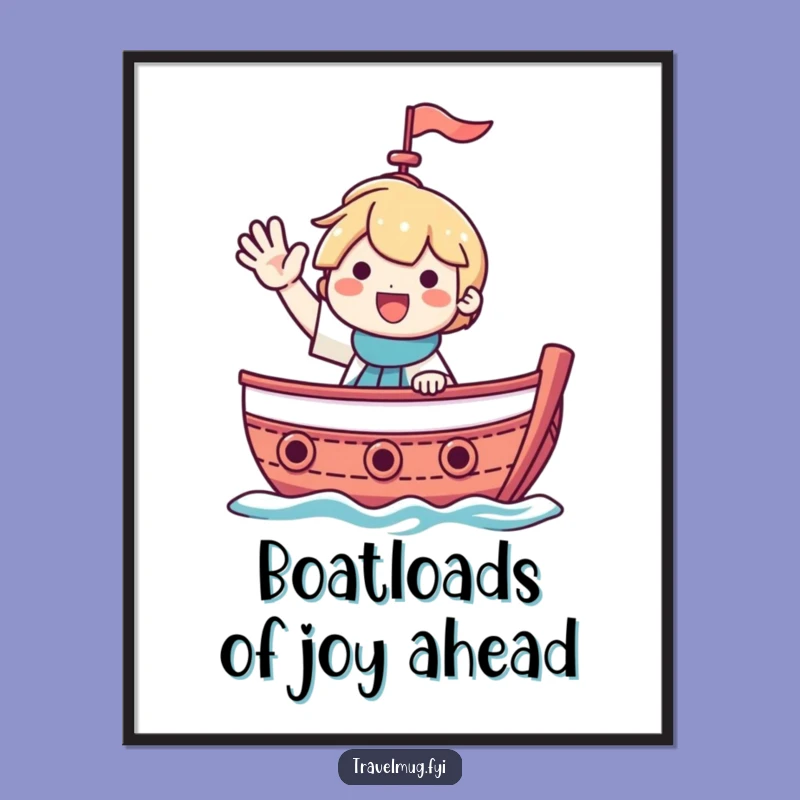 Free Printable Wall Art: Waving Boat Character Decor