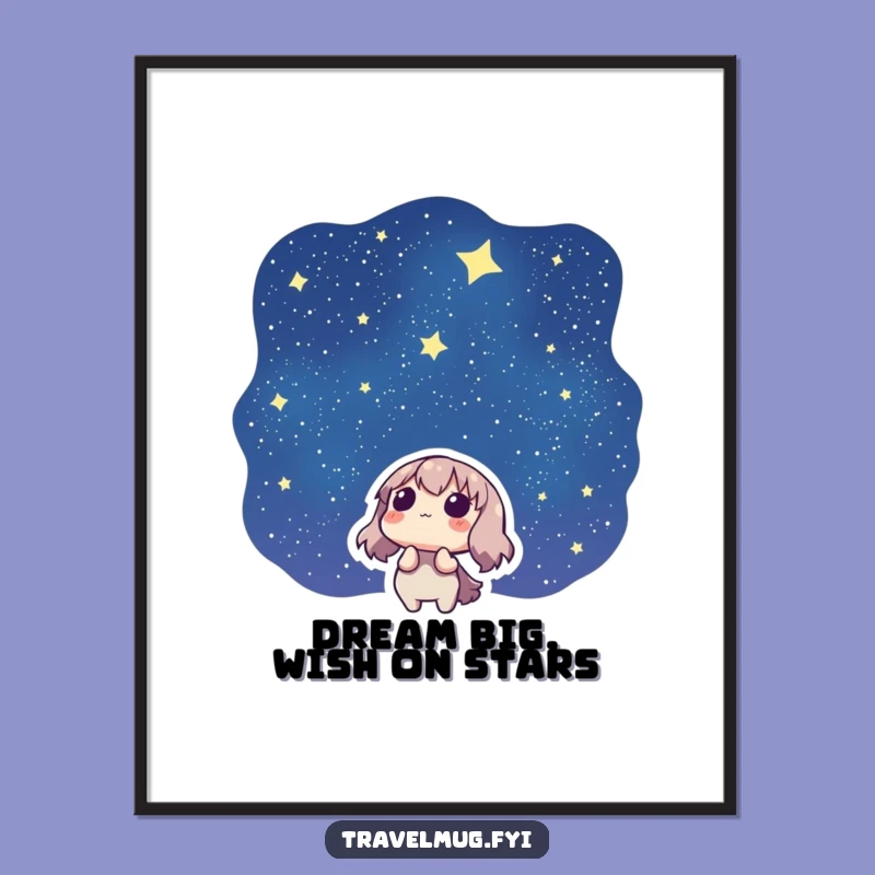 Funny Free Printable Wall Art: Starry Sky Wonder Character, Downloadable Decor