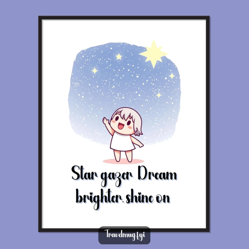 Inspirational Free Printable Wall Art: Stargazer Character Downloadable Decor