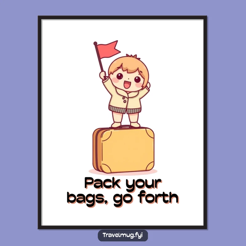 Free Printable Wall Art: Funny Traveler's Flag, Quirky Downloadable Decor Gift